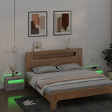Bedside Cabinets 2 pcs with LEDs Concrete Grey 60x35x40 cm - Low Angle