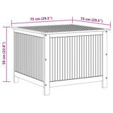 Garden Storage Box 75x75x58 cm Solid Wood Acacia