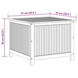 Garden Storage Box 75x75x58 cm Solid Wood Acacia - Extra Image