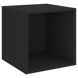 5 Piece TV Cabinet Set Black Engineered Wood - Top-Down View