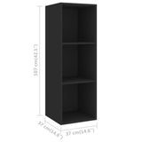 5 Piece TV Cabinet Set Black Engineered Wood - Close-Up Angle
