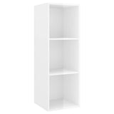 3 Piece TV Cabinet Set High Gloss White Engineered Wood
