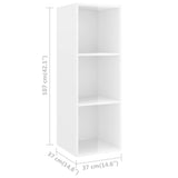 3 Piece TV Cabinet Set High Gloss White Engineered Wood - Close-Up Angle