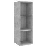 3 Piece TV Cabinet Set Concrete Grey Engineered Wood - 45-Degree Angle