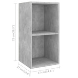 3 Piece TV Cabinet Set Concrete Grey Engineered Wood - Rear View