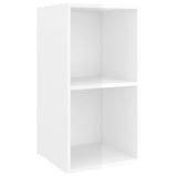 3 Piece TV Cabinet Set High Gloss White Engineered Wood - Top-Down View