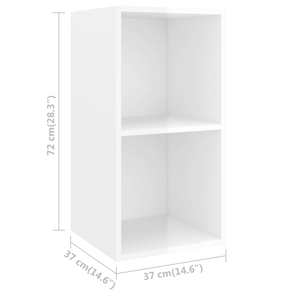 3 Piece TV Cabinet Set High Gloss White Engineered Wood