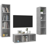 3 Piece TV Cabinet Set Concrete Grey Engineered Wood