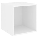 4 Piece TV Cabinet Set White Engineered Wood