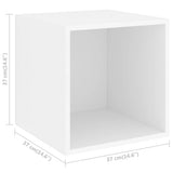 4 Piece TV Cabinet Set White Engineered Wood - Rear View