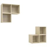 4 Piece TV Cabinet Set Sonoma Oak Engineered Wood - Front View