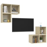 4 Piece TV Cabinet Set Sonoma Oak Engineered Wood - Side View