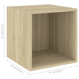4 Piece TV Cabinet Set Sonoma Oak Engineered Wood - Rear View