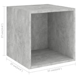 4 Piece TV Cabinet Set Concrete Grey Engineered Wood - Rear View