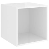 4 Piece TV Cabinet Set High Gloss White Engineered Wood - Top-Down View