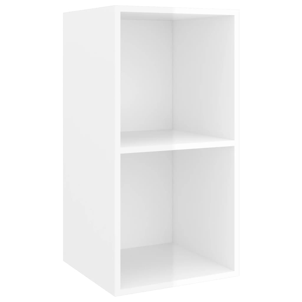 4 Piece TV Cabinet Set High Gloss White Engineered Wood