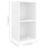 4 Piece TV Cabinet Set High Gloss White Engineered Wood - Close-Up Angle
