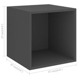 4 Piece TV Cabinet Set Grey Engineered Wood - Close-Up Angle