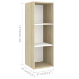 4 Piece TV Cabinet Set White and Sonoma Oak Engineered Wood - Low Angle