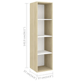 4 Piece TV Cabinet Set White and Sonoma Oak Engineered Wood - Extra Image