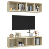 2 Piece Wall-mounted TV Cabinet Set Sonoma Oak Engineered Wood - Side View