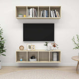 2 Piece Wall-mounted TV Cabinet Set Sonoma Oak Engineered Wood
