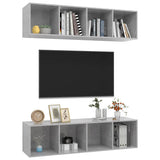 2 Piece Wall-mounted TV Cabinet Set Concrete Grey Engineered Wood