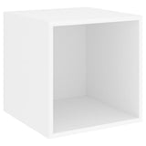 2 Piece TV Cabinet Set White Engineered Wood - Top-Down View