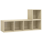 2 Piece TV Cabinet Set Sonoma Oak Engineered Wood - Front View