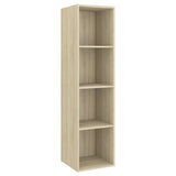 2 Piece TV Cabinet Set Sonoma Oak Engineered Wood - 45-Degree Angle