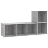 2 Piece TV Cabinet Set Concrete Grey Engineered Wood - Front View