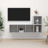 2 Piece TV Cabinet Set Concrete Grey Engineered Wood