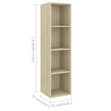 4 Piece TV Cabinet Set Sonoma Oak Engineered Wood - Close-Up Angle