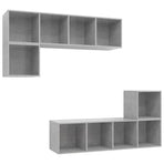 4 Piece TV Cabinet Set Concrete Grey Engineered Wood