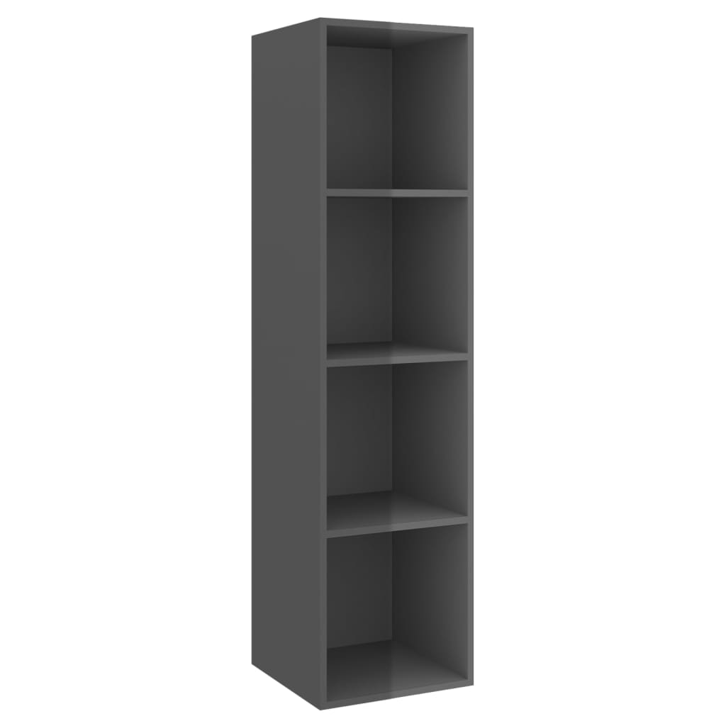 4 Piece TV Cabinet Set High Gloss Grey Engineered Wood
