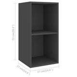 4 Piece TV Cabinet Set Grey Engineered Wood - Close-Up Angle