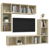 4 Piece TV Cabinet Set Sonoma Oak Engineered Wood - Side View