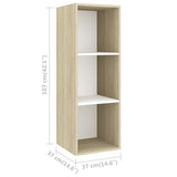 4 Piece TV Cabinet Set White and Sonoma Oak Engineered Wood ??805476+805485+2x805494) - Low Angle