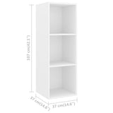 3 Piece TV Cabinet Set White Engineered Wood - Low Angle
