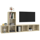3 Piece TV Cabinet Set Sonoma Oak Engineered Wood - Side View