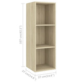 3 Piece TV Cabinet Set Sonoma Oak Engineered Wood - Low Angle