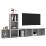 3 Piece TV Cabinet Set Concrete Grey Engineered Wood