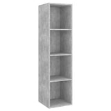 3 Piece TV Cabinet Set Concrete Grey Engineered Wood - Rear View