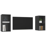 Wall-mounted TV Cabinets 2 pcs Grey Engineered Wood - Side View