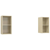2 Piece Wall-mounted TV Cabinet Set Sonoma Oak Engineered Wood