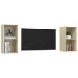 Wall-mounted TV Cabinets 2 pcs Sonoma Oak Engineered Wood - Side View
