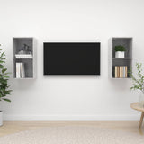 2 Piece Wall-mounted TV Cabinet Set Concrete Grey Engineered Wood