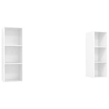 2 Piece Wall-mounted TV Cabinet Set High Gloss White Engineered Wood