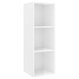 2 Piece Wall-mounted TV Cabinet Set High Gloss White Engineered Wood