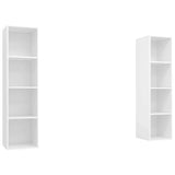 2 Piece Wall-mounted TV Cabinet Set White Engineered Wood